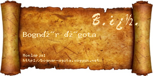 Bognár Ágota névjegykártya